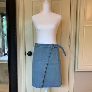 Loft Denim Wrap Mini Skirt